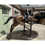 bronze horse and jockey sculpture
