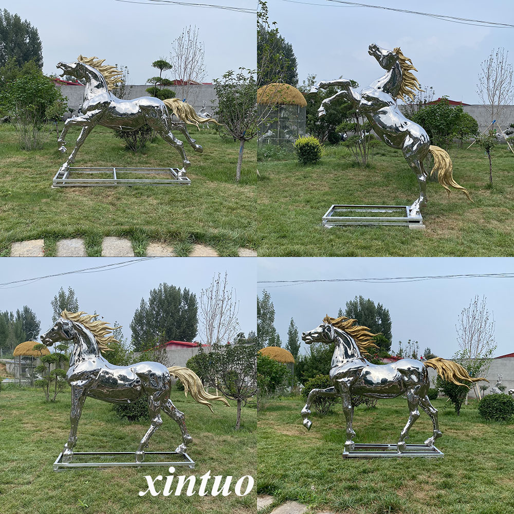 stainless steel horse sculpture